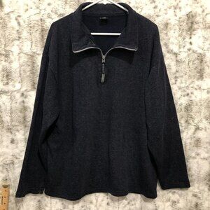 CLAUDIO NUCCI Blue Long Sleeve 1/4 Zip Soft Fleece Pullover XL